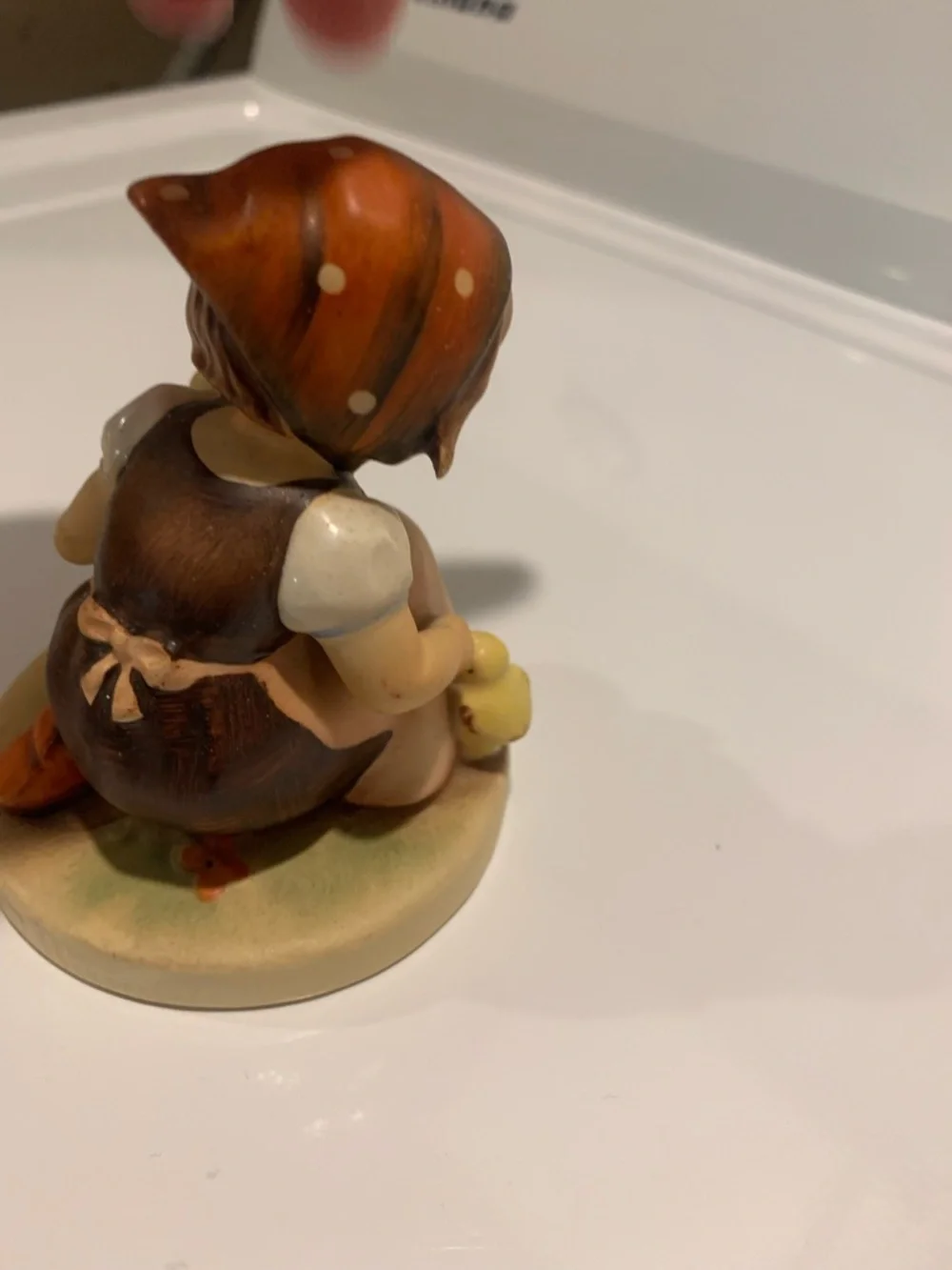 House decor Girl With a chicks in basket